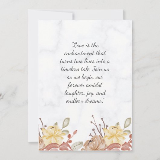 Kleurrijke Wildflower | De bruiloft Kaart (Achterkant)