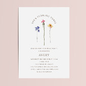 Kleurrijke Wildflower Derde Verjaardag Party Kaart