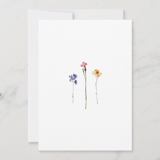 Kleurrijke Wildflower Derde Verjaardag Party Kaart (Achterkant)