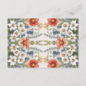 Kleurrijke Wildflower Detail Informatiekaartje (Achterkant)