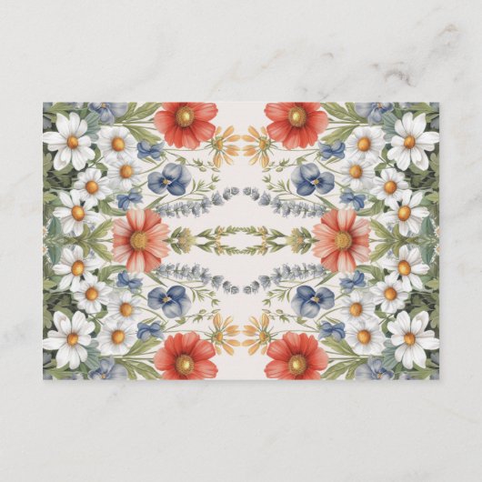 Kleurrijke Wildflower Detail Informatiekaartje (Achterkant)