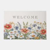 Kleurrijke Wildflower Deurmat (Voorkant)