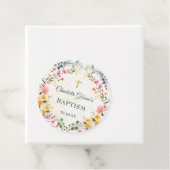 Kleurrijke Wildflower doop Bedankjes Labels (In situ)