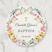 Kleurrijke Wildflower doop Bedankjes Labels (Voorkant)