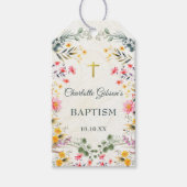 Kleurrijke Wildflower doop Cadeaulabel (Voorkant)