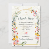 Kleurrijke Wildflower doop dank u kaart (Voorkant)