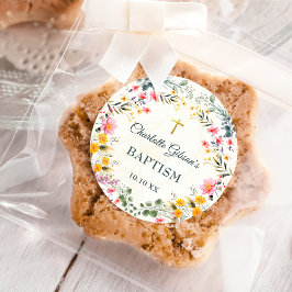 Kleurrijke Wildflower doop Ronde Sticker