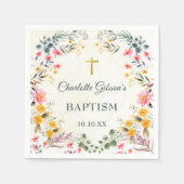 Kleurrijke Wildflower doop Servet (Voorkant)