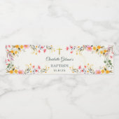 Kleurrijke Wildflower dooppapier Borden Waterfles Etiket (Enkel label)