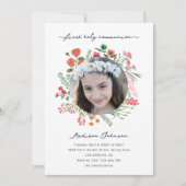 Kleurrijke Wildflower Eerste Heilige Communie Foto Kaart (Voorkant)