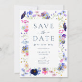 Kleurrijke Wildflower Elegante bruiloft Save The Date (Voorkant)