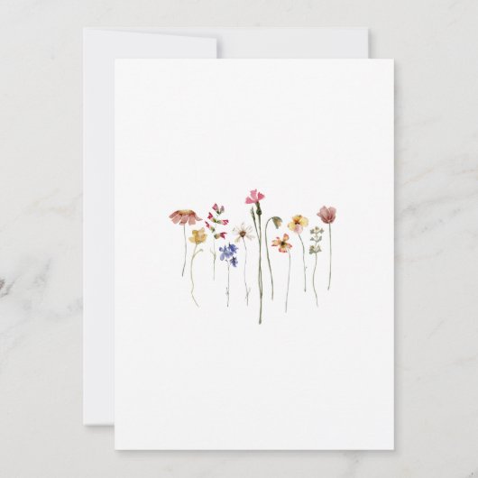 Kleurrijke Wildflower Elfde Verjaardagsfeest Kaart (Achterkant)