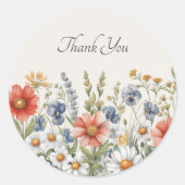 Kleurrijke Wildflower Envelope Seal Sticker (Voorkant)