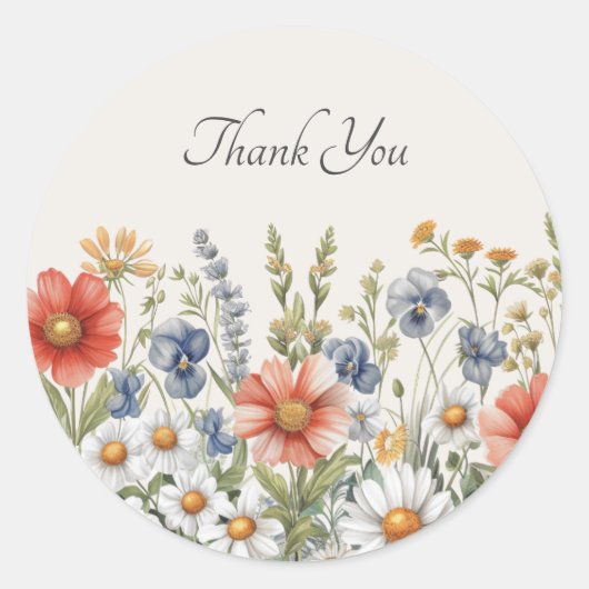 Kleurrijke Wildflower Envelope Seal Sticker (Voorkant)
