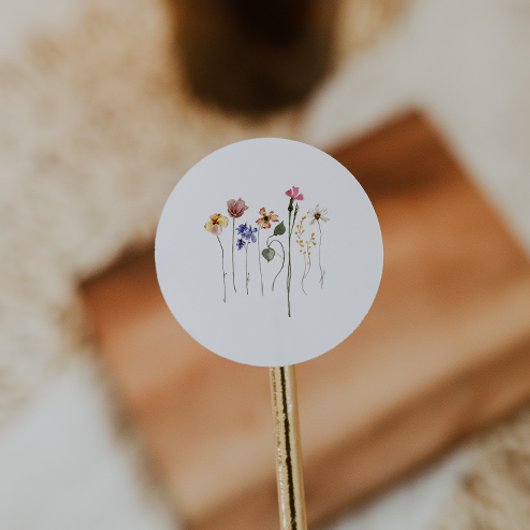 Kleurrijke Wildflower Envelope Seals Ronde Sticker