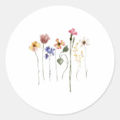 Kleurrijke Wildflower Envelope Seals Ronde Sticker (Voorkant)