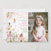 Kleurrijke Wildflower Fairy 2e verjaardag foto Kaart (Voorkant)