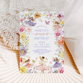 Kleurrijke Wildflower Fairy Eerste 1e Verjaardagsf Kaart