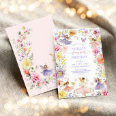 Kleurrijke Wildflower Fairy Eerste 1e Verjaardagsf Kaart