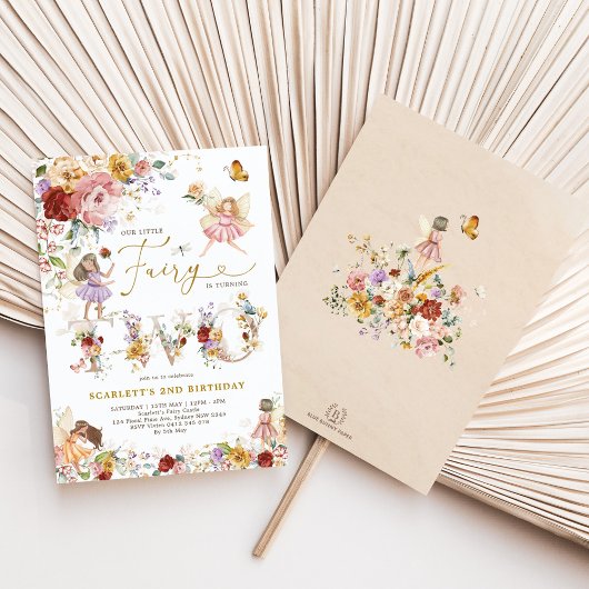 Kleurrijke Wildflower Fairy Prinses 2e Verjaardag Kaart