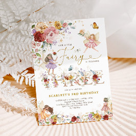 Kleurrijke Wildflower Fairy Prinses 3e Verjaardag Kaart