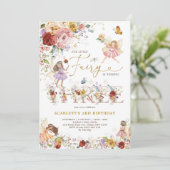 Kleurrijke Wildflower Fairy Prinses 3e Verjaardag Kaart (Staand voorkant)