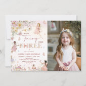 Kleurrijke Wildflower Fairy Prinses 3e Verjaardag  Kaart (Voorkant)