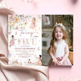 Kleurrijke Wildflower Fairy Prinses 5e Verjaardag  Kaart