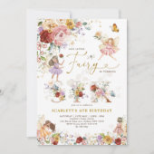 Kleurrijke Wildflower Fairy Prinses 6e Verjaardag Kaart (Voorkant)