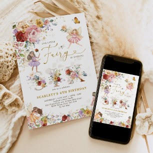 Kleurrijke Wildflower Fairy Prinses 6e Verjaardag Kaart