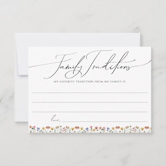 Kleurrijke Wildflower Family Traditions Kaart (Voorkant)