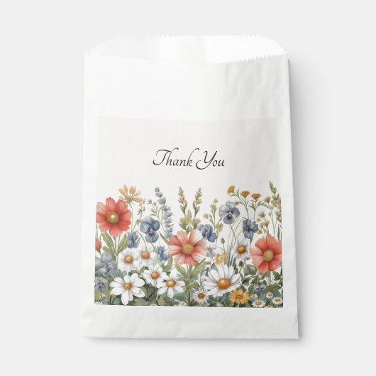 Kleurrijke Wildflower Favor Bag Bedankzakje (Voorkant)