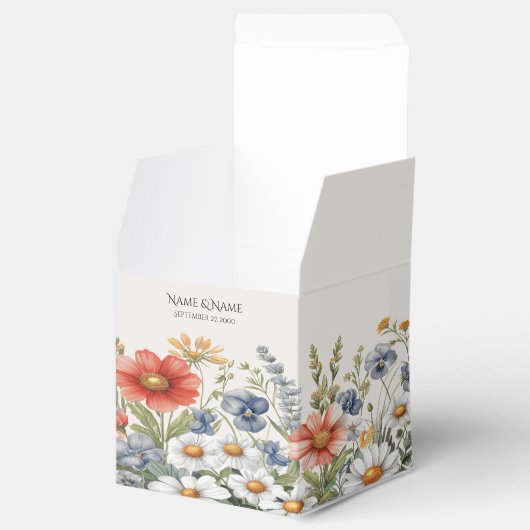 Kleurrijke Wildflower Favor Box Bedankdoosjes (Geopend)