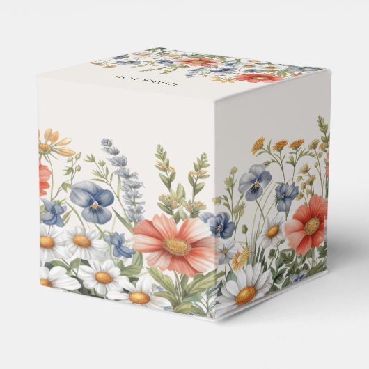 Kleurrijke Wildflower Favor Box Bedankdoosjes (Achterkant)