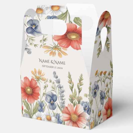 Kleurrijke Wildflower Favor Box Bedankdoosjes (Geopend)