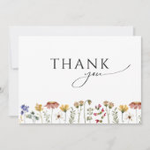 Kleurrijke Wildflower Flat Baby Shower Bedankkaart (Voorkant)