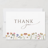 Kleurrijke Wildflower Flat Verjaardagsfeest Bedankkaart (Voorkant)