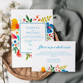 Kleurrijke Wildflower Floral bruiloft accommodatie Informatiekaartje