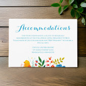 Kleurrijke Wildflower Floral bruiloft accommodatie Informatiekaartje