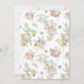 Kleurrijke Wildflower Floral bruiloft Kaart (Achterkant)