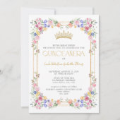 Kleurrijke Wildflower Floral Garden Quinceañera Kaart (Voorkant)