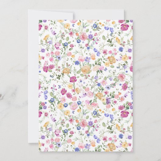 Kleurrijke Wildflower Floral Garden Quinceañera Kaart (Achterkant)