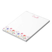 Kleurrijke Wildflower  Floral gepersonaliseerd Notitieblok (Linkerzijde)