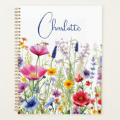 Kleurrijke Wildflower Floral Gepersonaliseerde naa Planner (Voorkant)