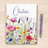 Kleurrijke Wildflower Floral Gepersonaliseerde naa Planner