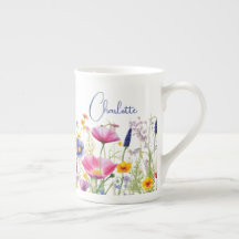 Kleurrijke Wildflower Floral Gepersonaliseerde naa