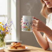 Kleurrijke Wildflower Floral Gepersonaliseerde naa Porselein Kop