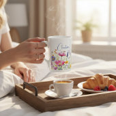 Kleurrijke Wildflower Floral Gepersonaliseerde naa Porselein Kop