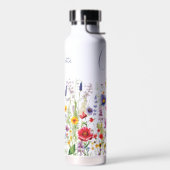 Kleurrijke Wildflower Floral Gepersonaliseerde naa Waterfles (Links)