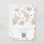 Kleurrijke Wildflower Floral QR Code Wedding Kaart (Achterkant)